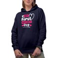 thumbnail image 2 of My First Mother's Day - New Mom, Mother, Mommy, Mama, Mum, Navy Blue Hooded Sweatshirt or Hoodie, XL, 2 of 5