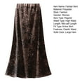 thumbnail image 7 of Women Fishtail Skirt Elastic High Waist A-Line Mid-calf Length Skirt Solid Color Velvet Large Hem Skirt Daily Wear, 7 of 7