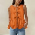 thumbnail image 3 of Women'S Summer Tie Front Vest Top Sleeveless Suit Vest Dressy Business Work Waistcoat Tops Orange XXXL, 3 of 4