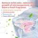 thumbnail image 5 of Pastillas limpiadoras de inodoro en pack de 12 • Desodorizante fuerte y eliminación de manchas • Acción de lejía para agua dura • Aroma a agua de lluvia fresca • Pastillas para depósito, 5 of 9