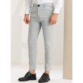 thumbnail image 2 of Unique Bargains Men's Dress Plaid Classic Fit Color Block Formal Checked Pants Gray Orange 40, 2 of 6