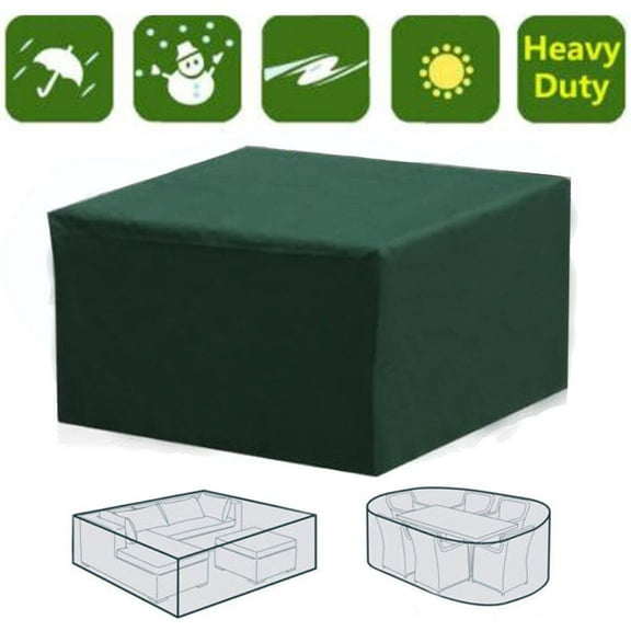 SDJMa Patio Table Covers, Veranda Rectangular100% Waterproof Patio Table Cover, 60’’L x 60’’W x 28’’H Heavy Duty 600D Outdoor Furniture Set Covers