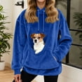 thumbnail image 2 of adviicd Cat Dog Pouch Hoodie for Women Fleece Pet Carrier Kangaroo Pouch Sweatshirts With Large Pocket Pullover Warm Cozy Outerwear Coat (Blue, XXL), 2 of 5