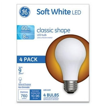 General Electric 99190 8W Classic LED SW Non-Dim A19 Light Bulb, Soft White