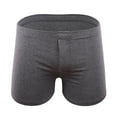 thumbnail image 2 of HUPOM Mens Underwear Boxer Briefs Male Thongs Medium waist Comfort Waist Solid Boxer Briefs Dark Gray 4XL, 2 of 6