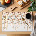 thumbnail image 2 of Placemat Set of 4 Orange Red Floral Placemats for Dining Table Spring Flowers Green Blue Washable Table Mats for Kitchen and Party Decor Indoor & Outdoor Use, 2 of 8