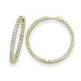 thumbnail image 3 of Diamond2Deal 18k Yellow Gold Diamond Round Hinged Hoop Earrings for Women, 3 of 3