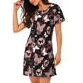 thumbnail image 2 of Balery Butterfly Camisón de manga corta con cuello redondo para mujer, cómodo y elegante., 2 of 6
