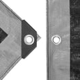 thumbnail image 4 of Lona resistente impermeable cubierta grande | Plata/Negro 18' X 24' 10 Mil de espesor | Lonas a prueba de desgarros | Material de tejido grueso resistente a los rayos UV, ideal para toldo de lona, ??t, 4 of 5