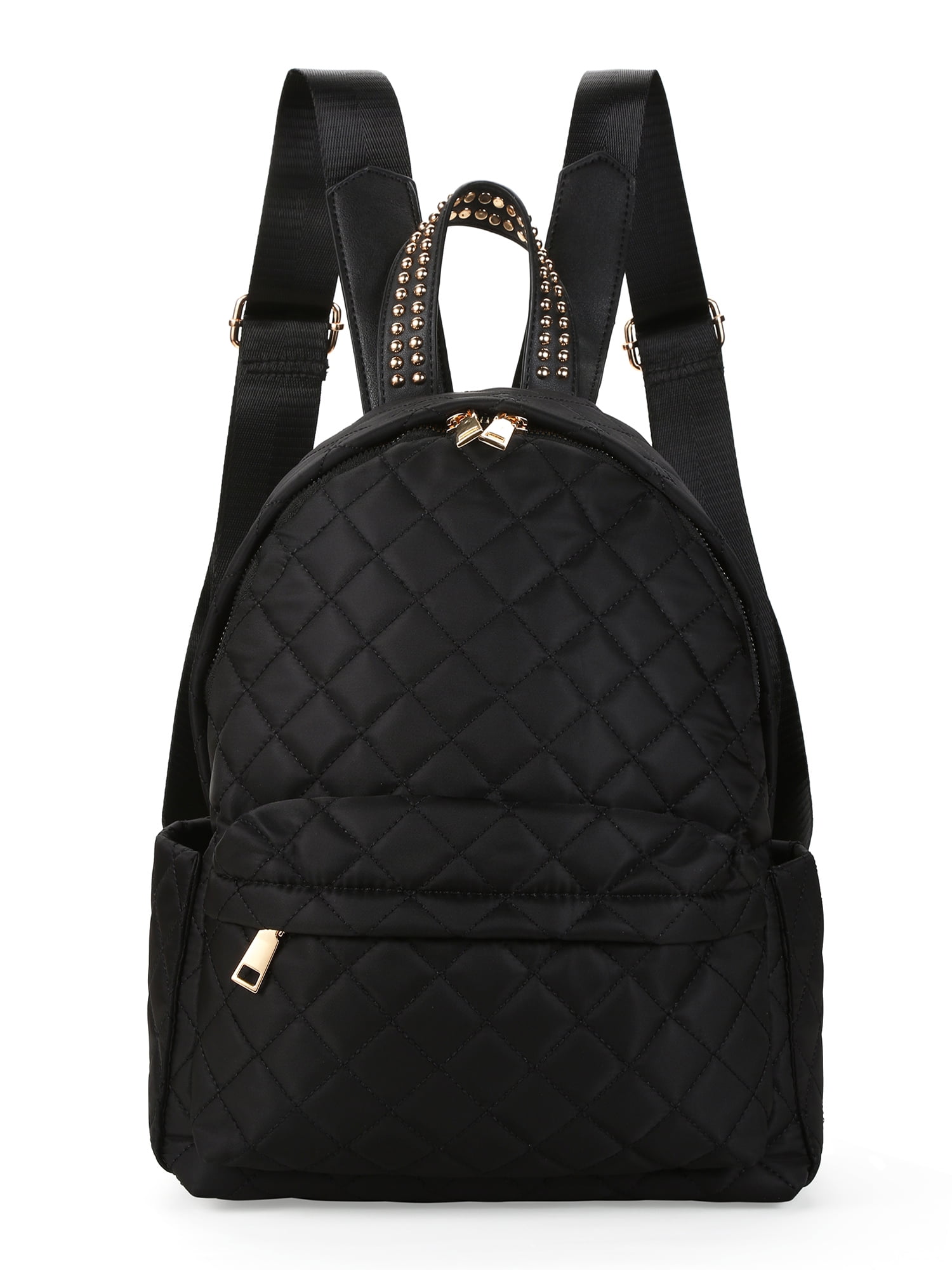 Becool Women's Nylon Quilted Backpack with Studded Handle - Walmart.com