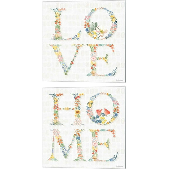 Great Art Now Gardenscape A by Beth Grove 2 Piece Canvas Art Set Each 14"W x 14"H