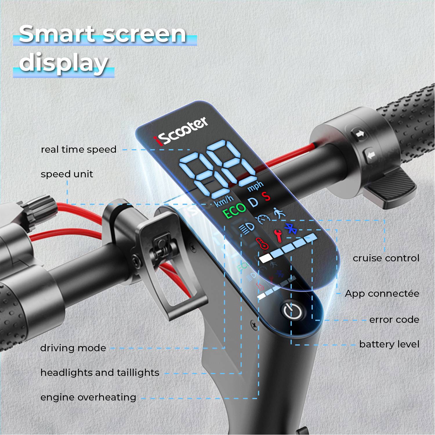 LiteFive LF7 500W Electric Scooter for Adult, Up to 22 Mph & 23 Miles Range Commuting E Scooter with Turn Signal, Dual Spring Damping, APP Control