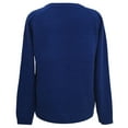 thumbnail image 5 of Womens Valentines Sweaters Generously Sized Heart Print Crewneck Sweater Long Sleeve Loose Knit Pullover Top Navy L, 5 of 5