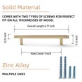 thumbnail image 2 of Goo-Ki Light Brushed Brass Drawer Handles 5 in (128mm) Hole Centers Straight Bar Pull,6-Pack Solid Cabinet Handles for Kitchen Cabinets and Dresser Drawers, 2 of 6