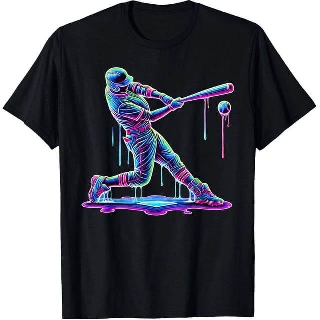 Ice Cream Drip Baseball Bat Baseball Player Funny Humor Unisex T-Shirt D587, up to Size 5XL
