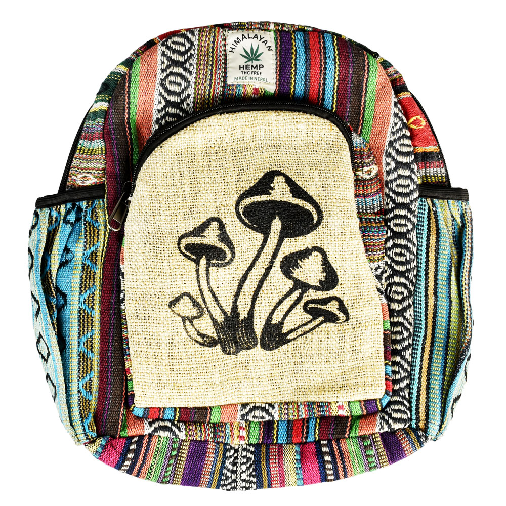 ThreadHeads Himalayan Hemp Mushrooms Mini Backpack 10"x11"