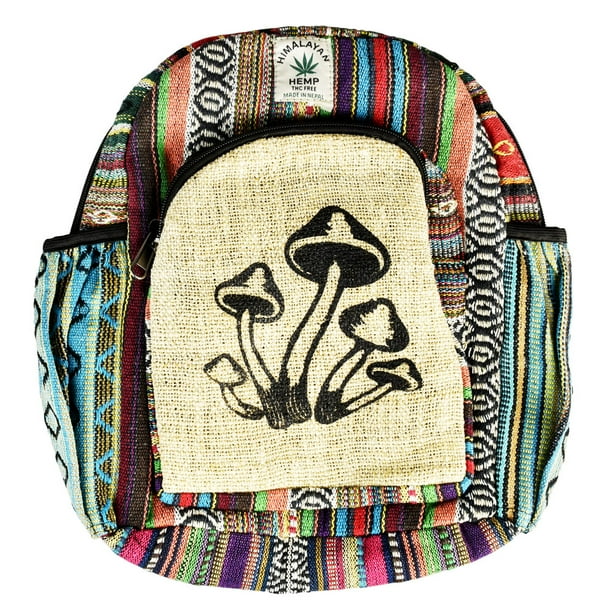 ThreadHeads Himalayan Hemp Mushrooms Mini Backpack 10"x11"