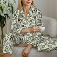 thumbnail image 4 of Wukai Skull with Cash Print Women's Pajama Set - Soft Long Sleeve Sleepwear for Comfort and Style-X-Large, 4 of 9