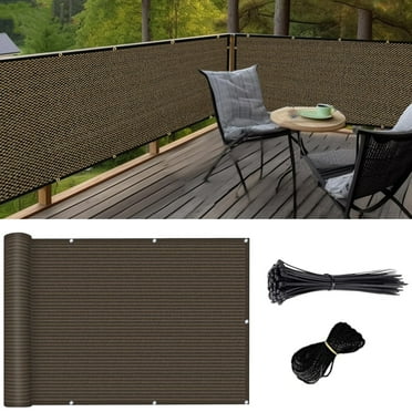 Balcony Privacy Screen Fence Cover 3.3ft x 10ft 90% Outdoor Sun Shade Cloth Apartments Railing Cover UV Protection for Home Balcony Garden  Porch Deck