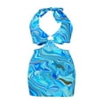 thumbnail image 4 of EIMELI Robe Mini Ajourée pour Femmes Robe d'Été Sans Manches Col en V pour Filles, 4 of 6