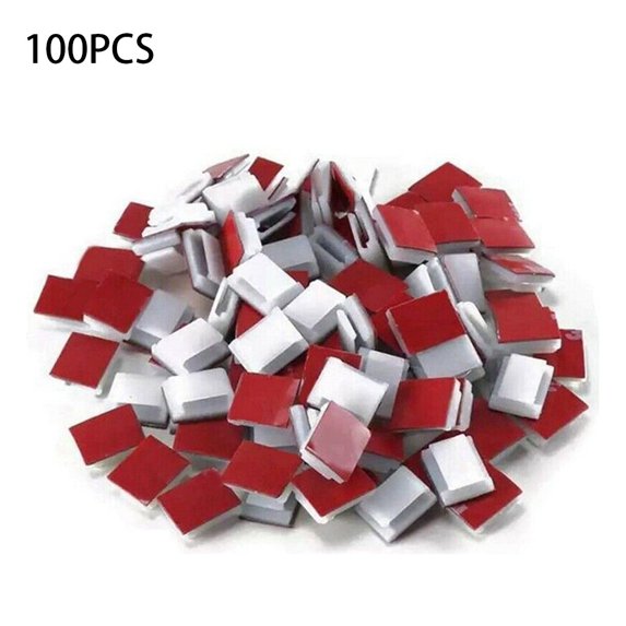 Fancy Strip Light Mounting Clips, Self-Adhesive Strip Brackets Holder, 100-Pack Clamps Fix Light Strip 10mm Red
