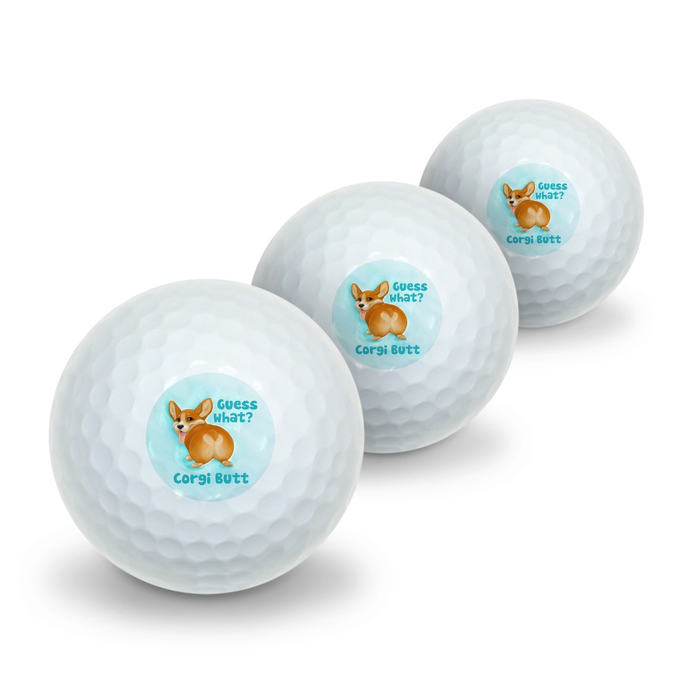 Guess What Corgi Butt Funny Joke Novelty Golf Balls 3 Pack - image 1 of 3