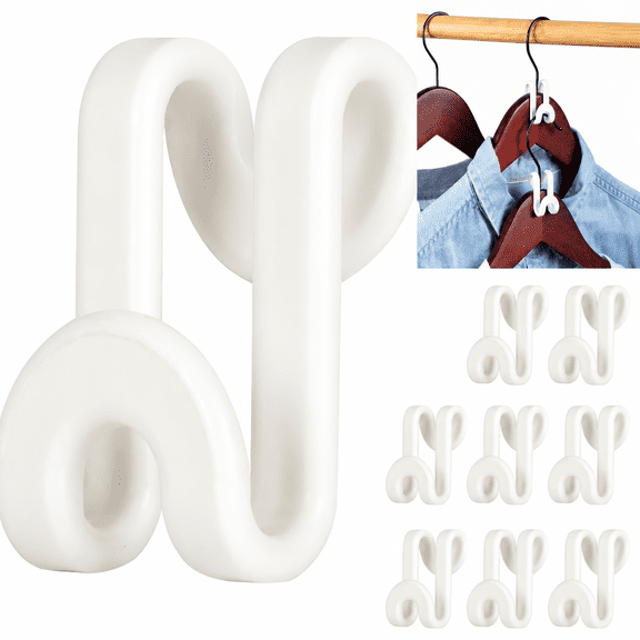 Sesiiduo 100 Pcs Hanger Connector Hooks, Heavy Duty Plastic Hanger Extender for Closet Space Saver, Multicolor Clothes Hanger Connectors for Home Wardrobe, Dorm, and Apartment Organization