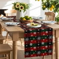 thumbnail image 3 of Christmas Red Green Classic Buffalo Plaid Snowflake Pattern Table Runner, Kitchen Table Runners Dress Scarves for Table Decorations Party/Restaurant/Indoor Outdoor Use, 13x36in, 3 of 9