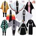 thumbnail image 2 of Disfraz de Anime Demon Slayer Kimetsu No Yaiba Zenitsu Giyu Tanjirou Kamado Nezuko para hombres y mujeres, uniforme de Kimono, Cosplay, 2 of 4