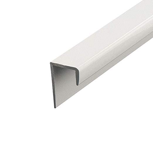 Outwater Aluminum J Channel Fits Material 1/2 Inch Thick White Aluminum