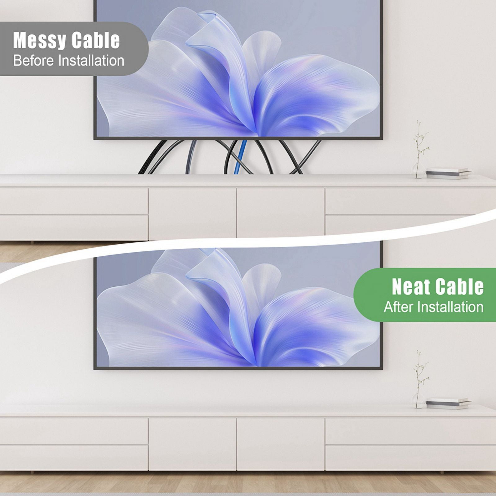 In-Wall Cable Management Kit for Hide TV Wires When Mounting TV with Hole Saw Drill Attachment for Easy Install US Plug By PULMCheerger