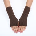 thumbnail image 4 of Fgnfyis Ladies Fashion Convertible Knit Mittens Gloves Warm Fingerless Winter Flowers Design Coffee One Size, 4 of 6