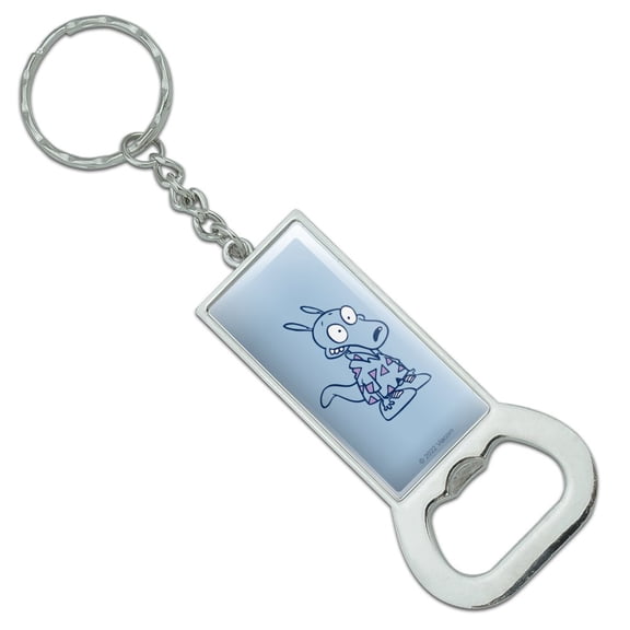 Rocko's Modern Life Shirt Keychain Rectangle Chrome Plated Metal Bottle Cap Opener