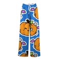thumbnail image 4 of Bovemsi Wide Leg Pants for Women Printed Casual Pants, Wide Elastic Waist Trousers With Pockets Fashion Outfits Clothes XXXL Blue, 4 of 4