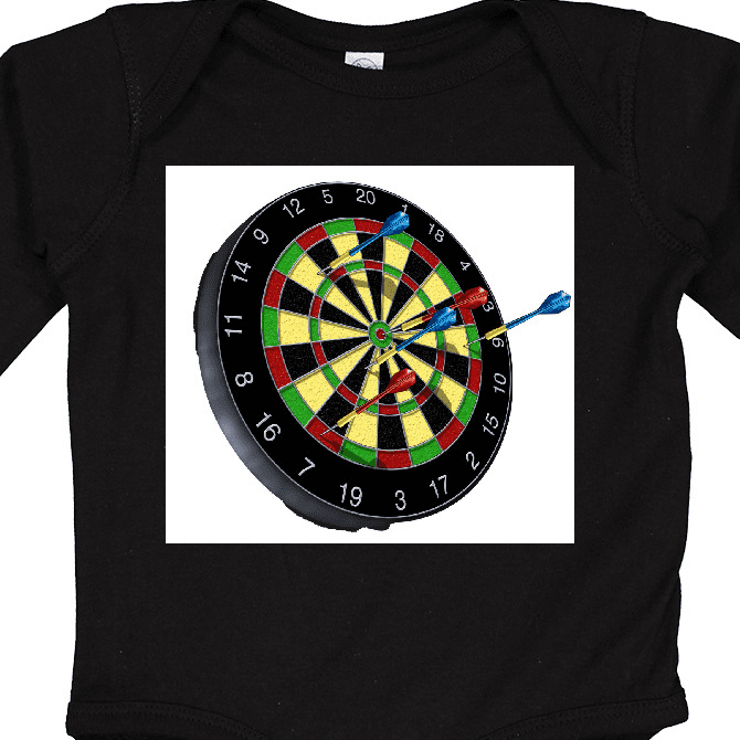Inktastic Dart Board Boys or Girls Long Sleeve Baby Bodysuit