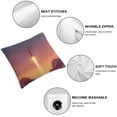 thumbnail image 6 of outer space decoration pillowcase, retro rocket flying technology and galaxy themed illustrations, sofa bedroom living room cushion cover,  1 set of 2, various sizes, 6 of 7