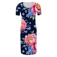 thumbnail image 4 of Taqqpue Robe de Maternité pour Femmes à Manches Courtes, Col Rond, Moulante, Invitée de Mariage, Grossesse, Imprimée, Ajustée, Extensible, Vêtements de Maternité, Été, Bohème, Séance Photo de Baby Shower, 4 of 6