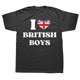thumbnail image 1 of Camisetas divertidas con texto "I Love British Boys" en algodón con gráfico "I Red Heart British Boys Britain United Kingdom Gifts Summer Tee Men", 1 of 7