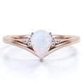 thumbnail image 1 of JeenMata Anillo de Compromiso con Ópalo de Fuego Azul en Forma de Lágrima y Moissanita de 0,80 TCW en Oro Rosa de 18 K sobre Plata, 1 of 6