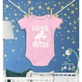 thumbnail image 3 of Shop4Ever T-Rex Love Bites Dinosaur Valentine's Day Baby's Bodysuit Infant Cotton Romper 12 Months Pink, 3 of 5