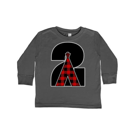

Inktastic 2nd Birthday Buffalo Plaid Teepee Gift Toddler Boy or Toddler Girl Long Sleeve T-Shirt