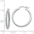 thumbnail image 2 of 14K White Gold Diamond In/Out Hoop Earrings (24 X 24) Made In India em5423-050-wa, 2 of 5
