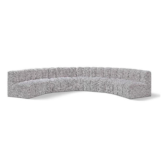Meridian Furniture Arc Grey Boucle Fabric Modular Sectional