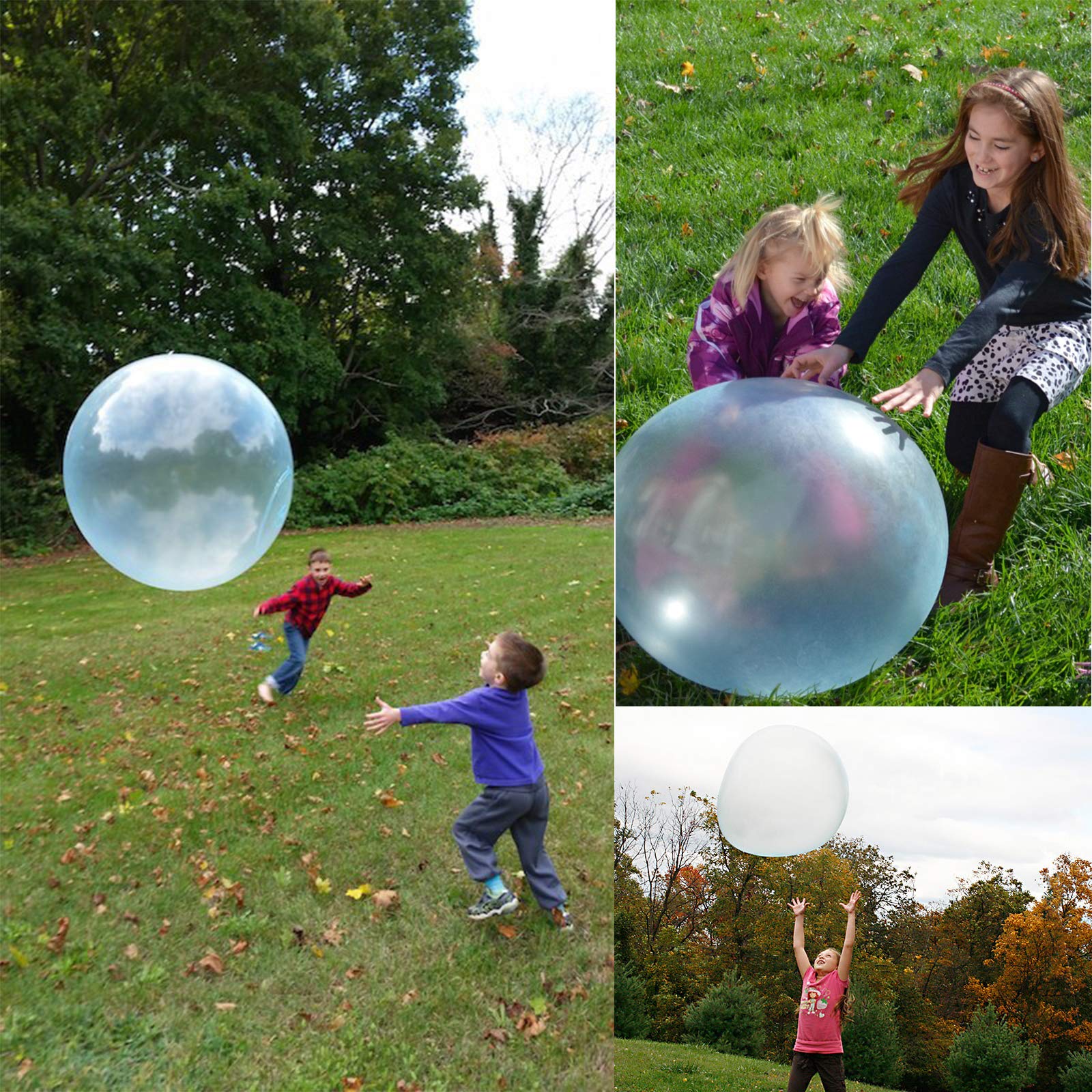 Outdoor Fun Inflatable Bubble Ball Bubble Ball for Water Large Transparent Balloon Inflatable Ball Soft Rubber Ball for Outdoor Indoor Play - image 3 of 8