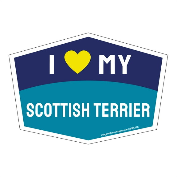 I Love My Scottish Terrier Hexagon Shaped Magnet