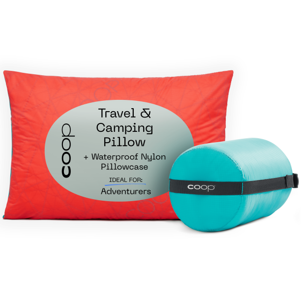 Coop Home Goods Adjustable Travel Pillow 1 Camping Pillow and 1 Red