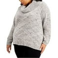 thumbnail image 4 of Calvin Klein Womens 3-Tone Pullover Sweater, Grey, Plus Size, 0X, 4 of 5