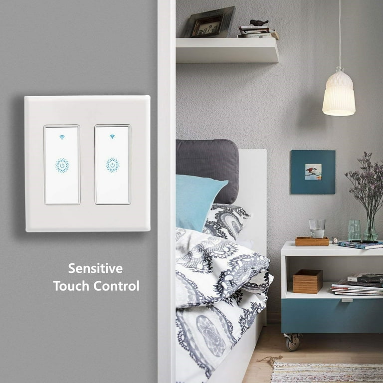 Self-Powered(No Battery Required) Wireless Light Switch（2 Pack）and Receiver  Kit（2 Pack）, Wall Switch No WiFi Needed Outdoor Indoor Remote Control