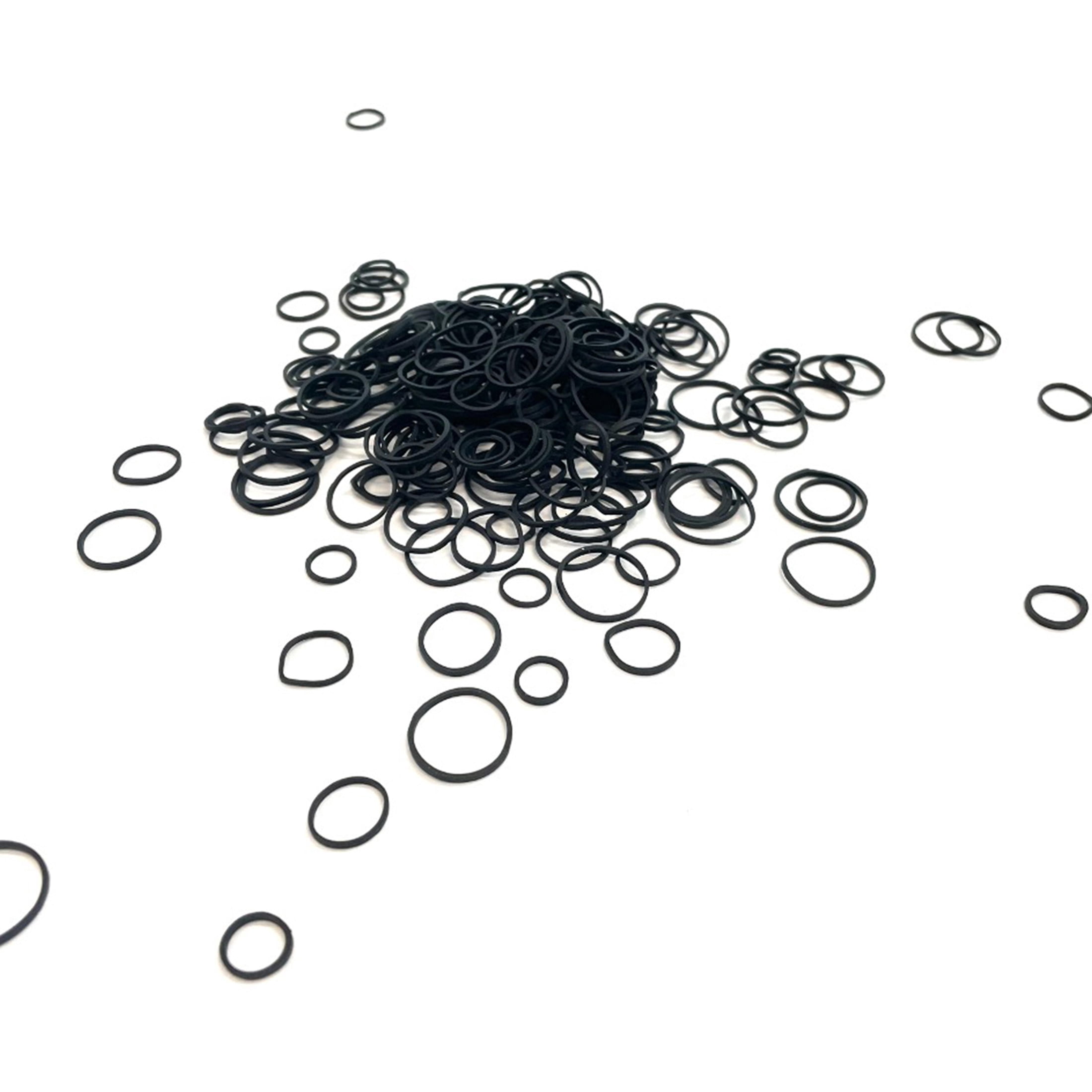 (6 pack) Goody Mini Rubber Bands Black Ouchless Hold Hair Elastics for Fine Hair - 250 Count