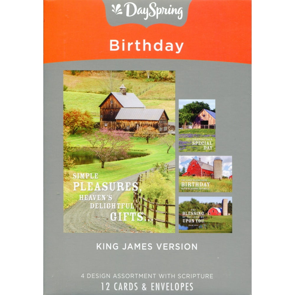 Religious Boxed Cards Birthday Barns 4 Design Assortment with